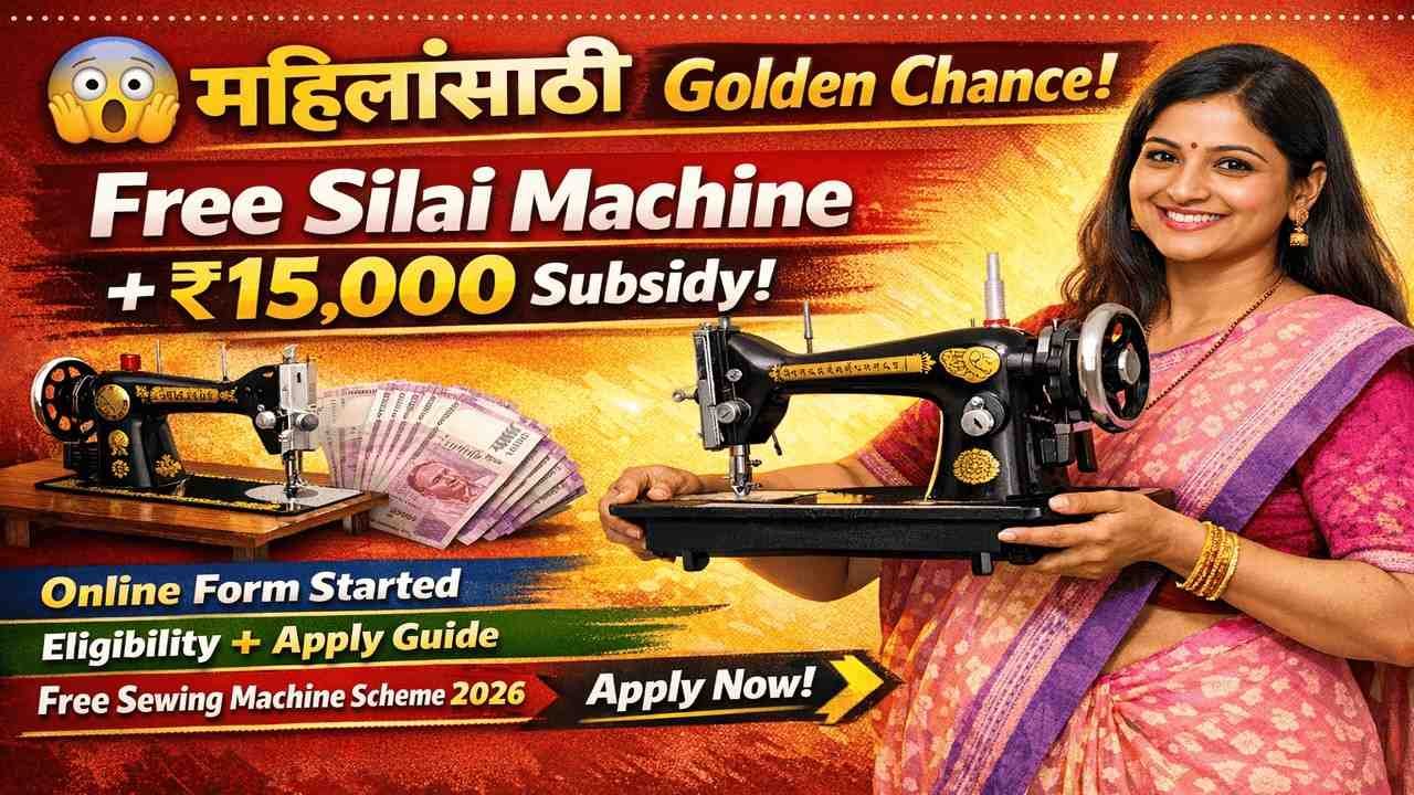 घरबसल्या सिलाई मशीन मिळवा फक्त अर्ज करून! 15 हजार रुपयांची जबरदस्त सबसिडी