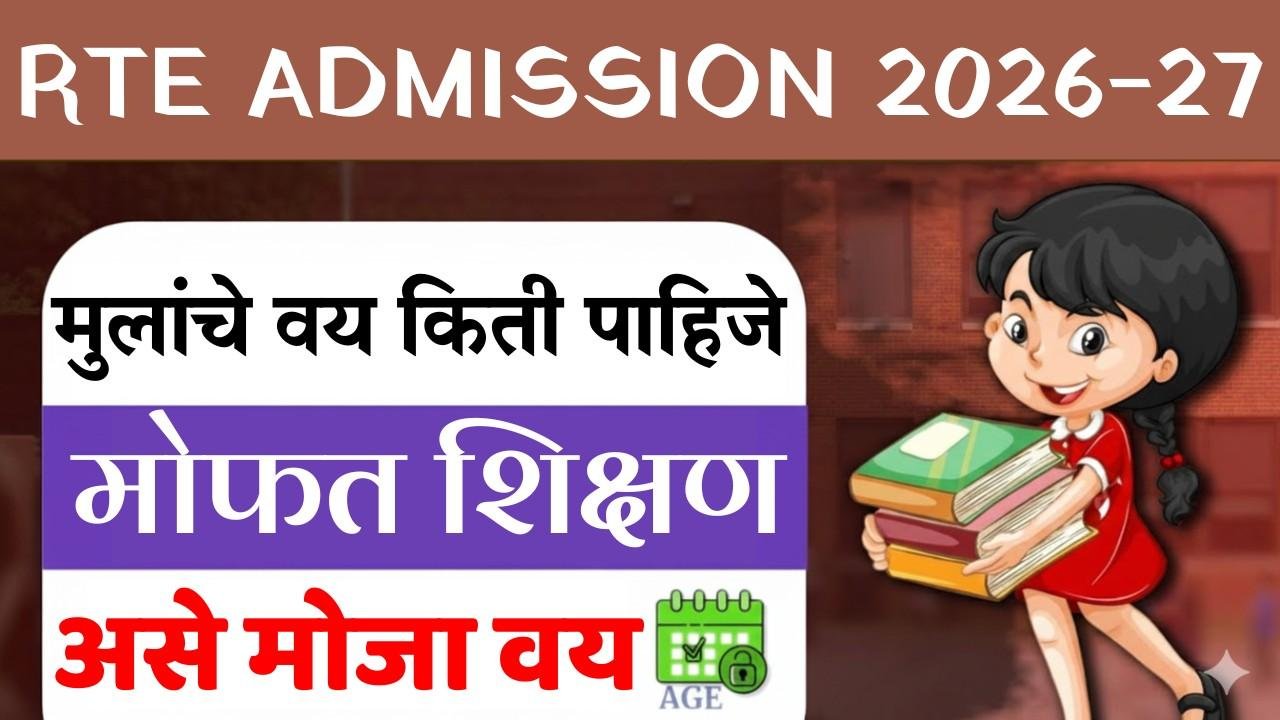 आरटीई प्रवेश वयोमर्यादा २०२६-२७ महाराष्ट्र | आरटीई प्रवेश वयोमर्यादा पहिली इयत्ता आणि एलकेजी