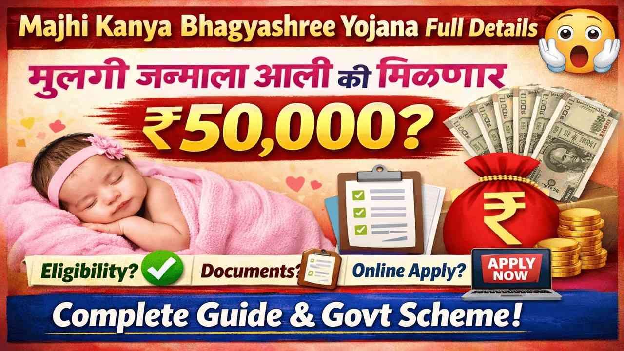 माझी कन्या भाग्यश्री योजना मुलीच्या जन्मानंतर मिळणार ५०,००० रुपये!