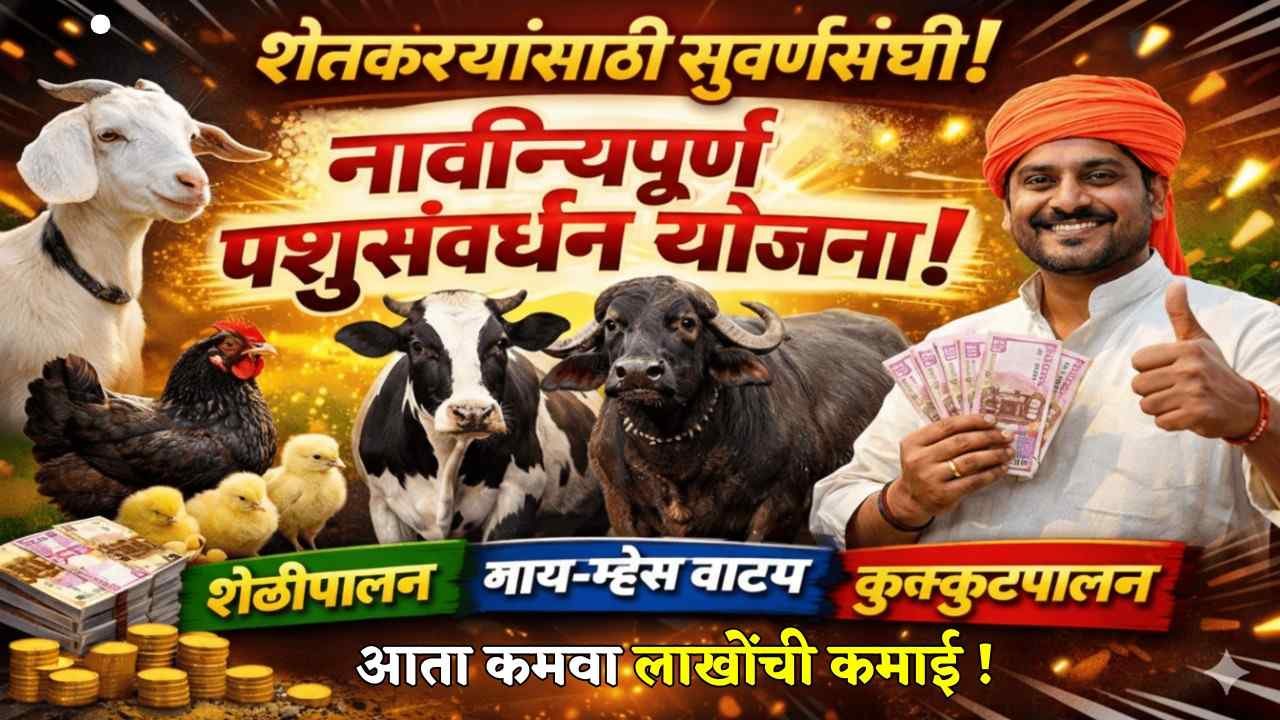शेतकऱ्यांसाठी सुवर्णसंधी: नावीन्यपूर्ण पशुसंवर्धन योजना (शेळीपालन, गाय/म्हैस वाटप, कुक्कुटपालन)