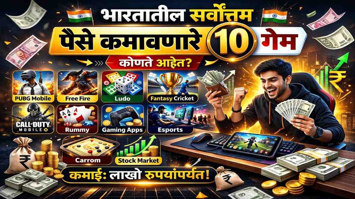 🎮 भारतातील सर्वोत्तम पैसे कमावणारे १० गेम कोणते आहेत? | Money Making Games in India