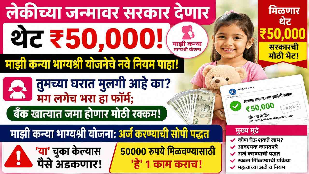 महाराष्ट्र सरकारची माझी कन्या भाग्यश्री योजना : लाभ, पात्रता, कागदपत्रे, अर्ज
